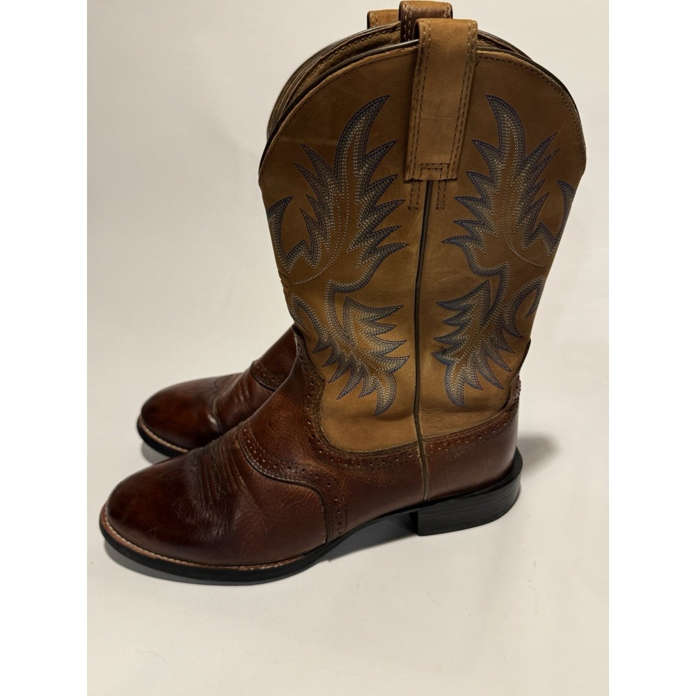 Ariat Cowboy Boots Men's 10.5 D Heritage Stockman Brown Leather